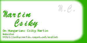 martin csiky business card